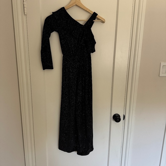 Zara One-Sleeve Black Sparkle Pant Suit - Picture 1 of 3